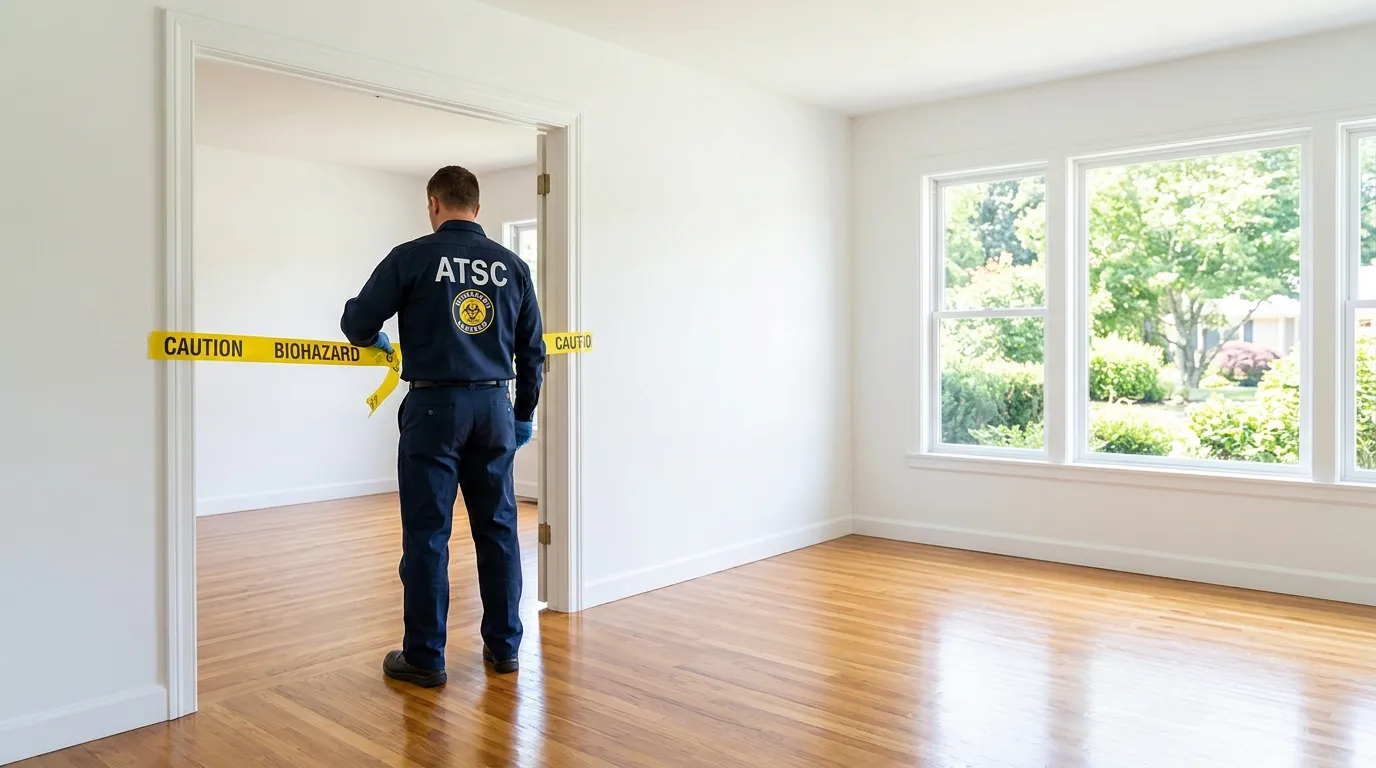 Certified biohazard cleanup crew performing Decomposition Cleanup in Sunnyside